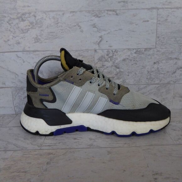 Adidas Nite Jogger Shoes Mens Size 6 Gray Black Athletic Running Sneakers - Picture 7 of 12